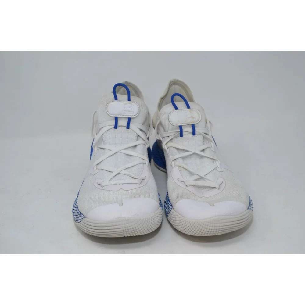 Under Armour BGS Curry 6 Boys 6Y Basketball Shoes White Blue Sneaker 3020415-103